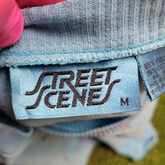 VTG 80s Street Scene Geometric Shirt M Banded Bottom Blouson Retro Dad