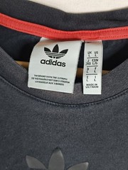 adidas Chile 20 Trefoil T-Shirt Mens Large Black Tonal Logo Heritage Soccer Tee