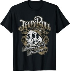 JELLY ROLL Men’s 5XL Beautifully Broken T-Shirt Gold Skull NEW In Plastic