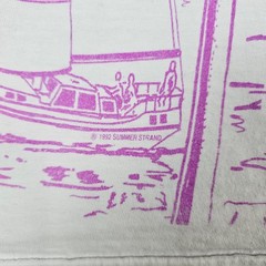 Vintage Myrtle Beach Shirt Mens Large White AOP 90s Single Stitch Palm Boat Art