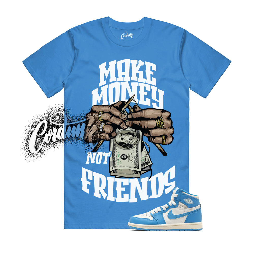 1 UNC Reimagined White Dark Powder Blue Sail T Shirt Match MM