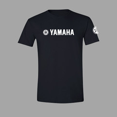 Yamaha Motorcycle Racing T-Shirt with 2 FREE Vinyl Decals, Sleeve Logo Motocross