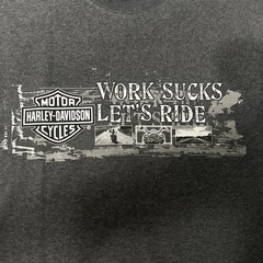 VTG Harley Davidson Cycles Mens Sleeveless T Shirt Work Sucks Let’s Ride 2XL