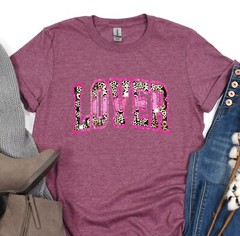 Lover Shirt, Leopard Pattern T-Shirt, Valentines Day Tee, Gift for her