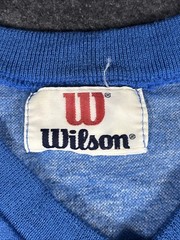 70’sWilson T-Shirt blue v-neck cotton/acrylic sweatshirt/jersey weave Vintage