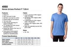 Hanes Mens T-Shirt Ringspun Cotton 4.5 oz Light Weight S-3XL M-4980