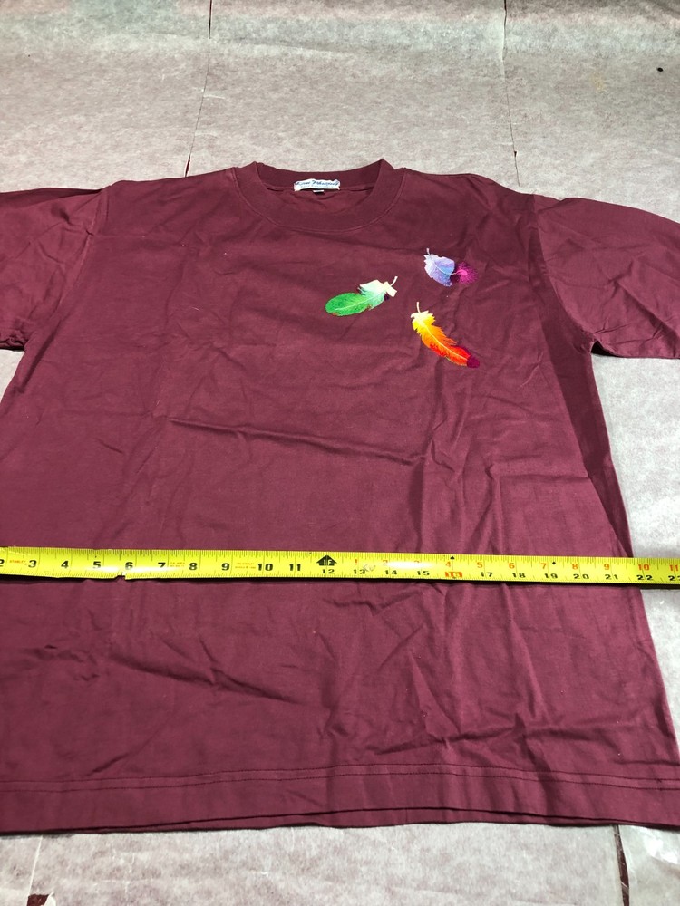 Vietnamese Kim Phuong hand embroidery T shirt, XXL (L) three feathers, NICE