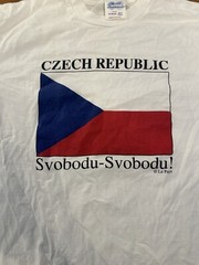 Vintage Czech Republic Flag T Shirt Large Freedom Single Stitch