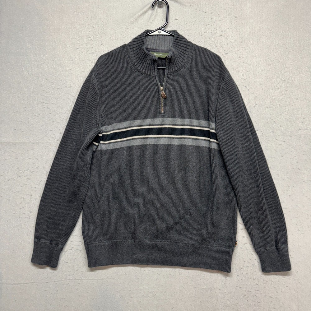 EDDIE BAUER Half-Zip Knit Sweater (Thick) LT Cotton Grey 14003877