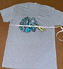 Gnasher Wolf Blue & Yellow Lightning Eyes Graphic Next Level Gray T-Shirt M