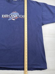 Vtg Starter Denver Broncos Graphic T-Shirt Blue Embroidered USA Made 90s Mens XL
