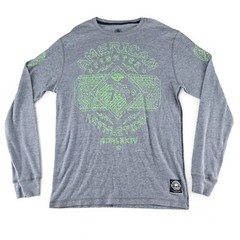 American Fighter Shirt Mens 3XL Gray Long Sleeve Shirt Thermal Waffle Knit