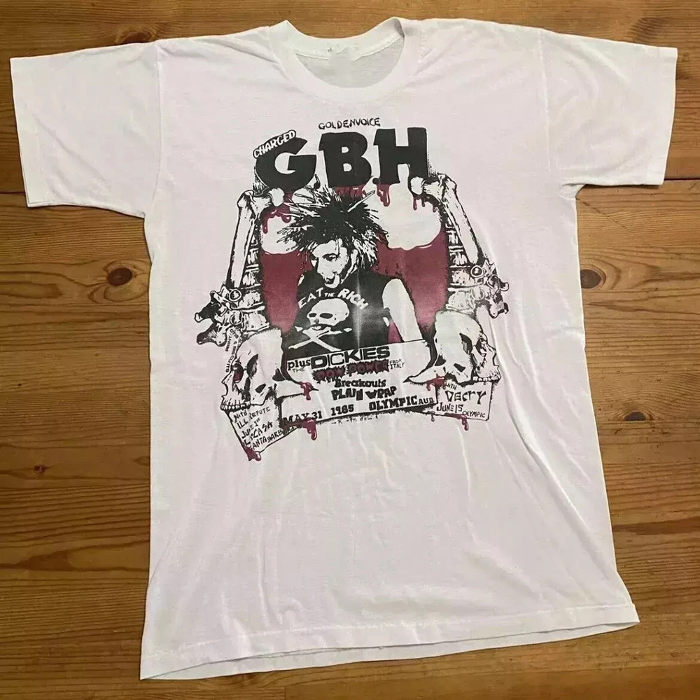 Charged GBH Band Punk Rock Band Tour WITH DICKIES T Shirt Full Size S-5XL TT742