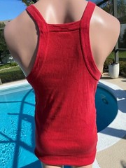Vtg John Son Bodybuilding Gym Heavy Weight Square Red Tank Top T Shirt mens XL