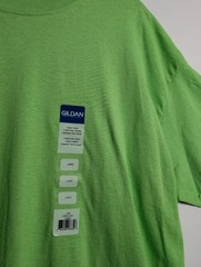 Gildan Mens T Shirt Lime Green Size LG 100% Cotton Regular Fit Short Sleeve Tee