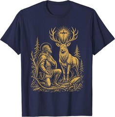 St. Hubert and the Stag Christian Hunter Vision Art T-Shirt