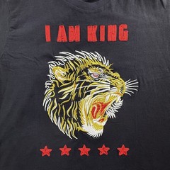 Sean John Shirt Mens Large Black I Am King Tiger Embroidered Stars Graphic Tee