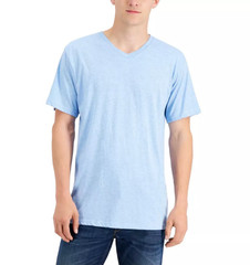 Alfani Men’s Size Medium Solid T-Shirt Ocean Heather Light Blue 100% Cotton NWD