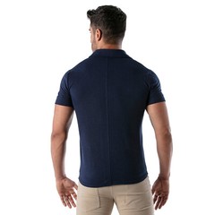 TOF PARIS Shirt Short-Sleeved Cotton Pique Shirt Navy 32
