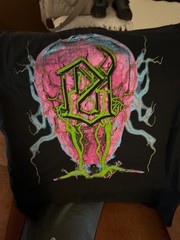 Evil Vice Lightning Skull Tee Black/Pink/Green/Blue Multi-Color Size 2X