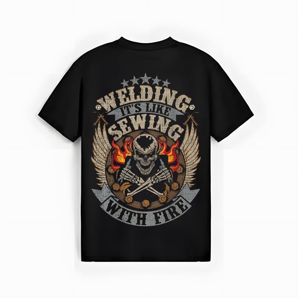 Welder Gifts Funny Welding Image On Back Of Shirt T-Shirt