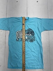 Marca Peru Blue Print Short Sleeve T Shirt Unisex Adults size Medium