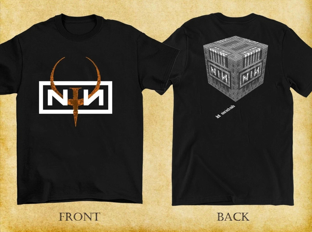 NIN Nine Inch Nails Quake Mashup T-Shirt Unisex Fan Gift 2 Sides S-5XL