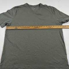 Pact Mens V neck Gray Green Short Sleeve Organic Cotton T-shirt Tee Casual Sz XL