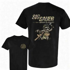 Sig Sauer Tactical Raccoon Graphic T-Shirt, When It Counts 2A Gun Enthusiast Tee