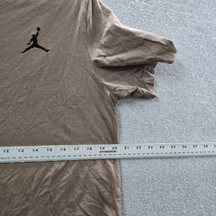 Jordan Men Shirt L Brown Embroidered Jumpman Logo Short Sleeve