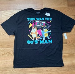 NWT NEW BLUEY BANDIT MIXTAPE 80’S MAN BLACK SHIRT RETRO MENS ADULT 3XL XXXL 3X