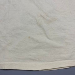 Hanes Beefy-T Graphic T-Shirt Mens L Cream Indigenous Mask Vintage Paper Thin