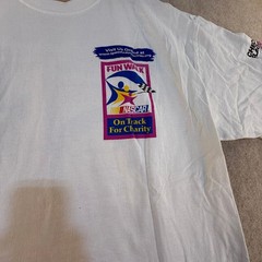 Checkered Flag Sports NASCAR Fun Walk Charity T-Shirt White XL Mens Graphic Tee
