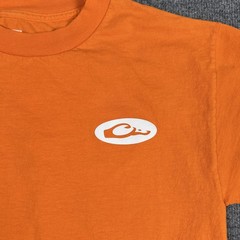Drake Shirt Mens Medium Orange Logo Graphic Hunting Outdoor Cotton Tee