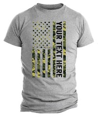 Custom Made Shirt USA Camo Flag Patriotic Personalized T-shirt Your Own Text