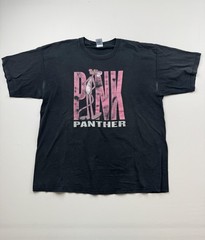 Vintage Pink Panther Shirt Mens XL Black Cartoon Graphic Tee Preshrunk VTG