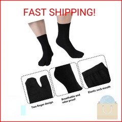 JIYIN 6 Pairs Flip Flop Socks, Elastic Tabi Split Toe Socks Wicking Cotton Socks