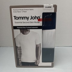 Tommy John Second Skin Crew Neck Undershirt Multicolors Men’s Size XL 3 Pack