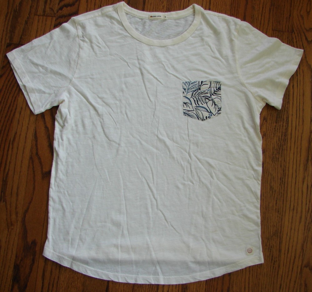 NWOT Off-White Saddle Hem Slub Pocket T-Shirt from Marine Layer, Size Medium