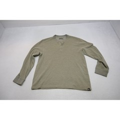 Eddie Bauer Thermal Henley Shirt Mens Large Olive Green Long Sleeve Excellent