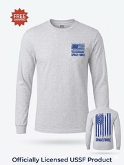 United States Space Force USSF “ALWAYS ABOVE” Ash Gray Long Sleeve T-Shirt -Sz L