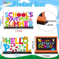 Summer End of School Year Wood Centerpieces Decoration – 3Pcs Happy Last Day of
