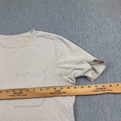 Lululemon Shirt Mens Large Beige Chest Pocket Relaxed Fit Oxford Crewneck Casual