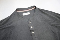 The Normal Brand Henley Sweat Shirt Gray Long Sleeve Stretch Mens Size 2XL XXL