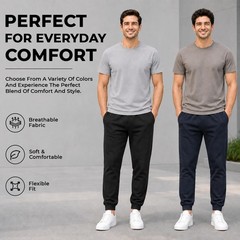 BILLIONHATS 24 Pack 12 Mens Jogger Pants & 12 Assorted T-Shirts, Bulk Wholesale