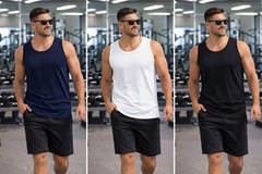Fabrik Pure Cotton Long Length Muscle Vest For Men 3 Pack In 3 Colours, 2XL-8XL