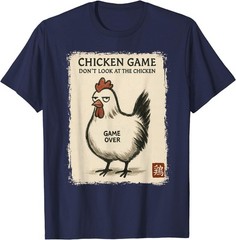 Funny Japanese Art Chicken Game Graphic Tee Men Women Teens T-Shirt