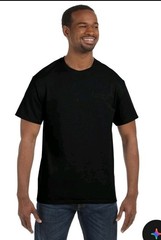 Hanes Mens 100% Cotton Black T-Shirt Crew Neck T Shirt – 5250T S-2XL