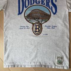 Vintage Brooklyn Dodgers Shirt XL Gray 90s MLB Baseball New York Jackie Robinson