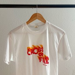 Vintage 1980’s Single Stitch Cross of Fire Minimalist Graphic Tee Shirt – Medium